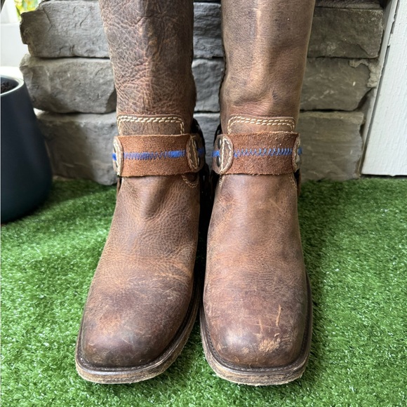 Oak Tree Farms Mid Calf Leather Square Toe Womens Cowgirl Boots - Picture 8 of 13